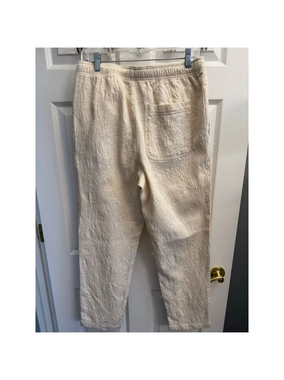Zara textured pants in ecru linen blend size M